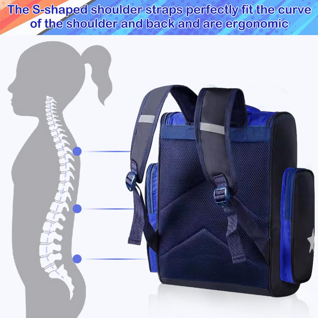 FANCYKU School Bags for Boys Spider Man Bag School Backpack Large Capacity Travel Bag For Camping, Burden-relief School Bag for Kids Boy 6-12 Years Old, Blue FANCYKU School Bags for Boys Spider Man Bag School Backpack Large Capacity Travel Bag For Camping, Burden-relief School Bag for Kids Boy 6-12 Years Old, Blue